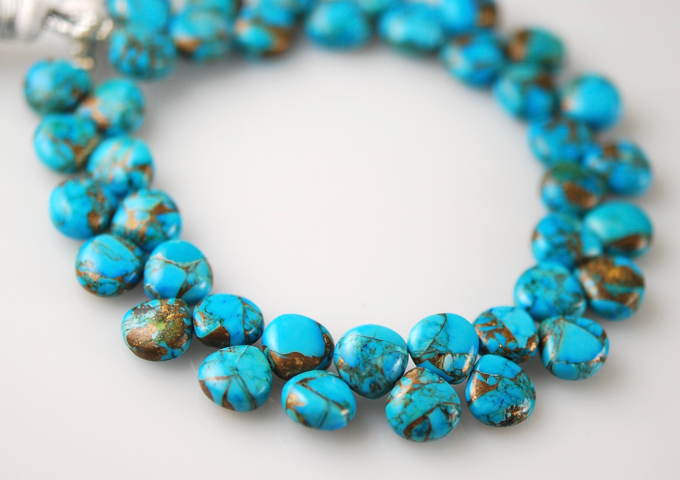 Turquoise Hearts 10mm