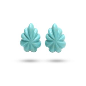 Natural Turquoise Carving Pear Loose Gemstone, 19x25 mm, Turquoise Pear Jewelry Making Gemstone, Turquoise Carving, Pair ( 2 Pieces )