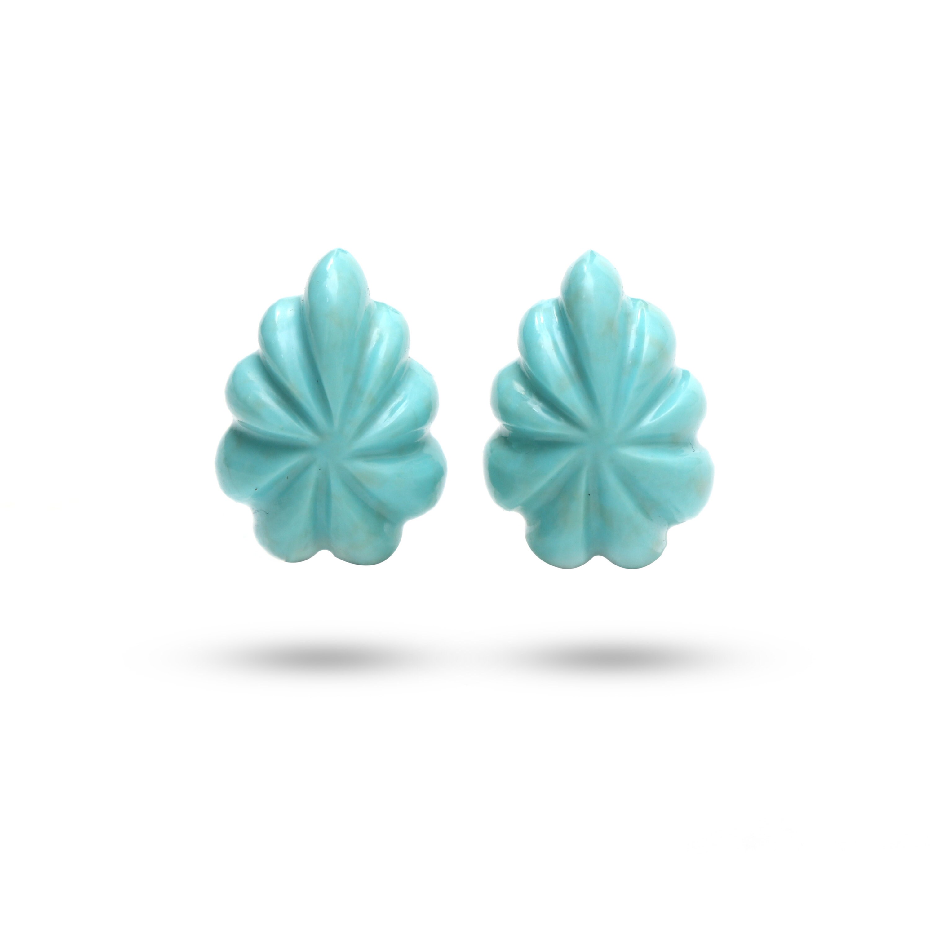 Natural Turquoise Carving Pear Loose Gemstone, 19x25 Mm, Turquoise Pear Jewelry Making Gemstone, Turquoise Carving, Pair ( 2 Pieces )