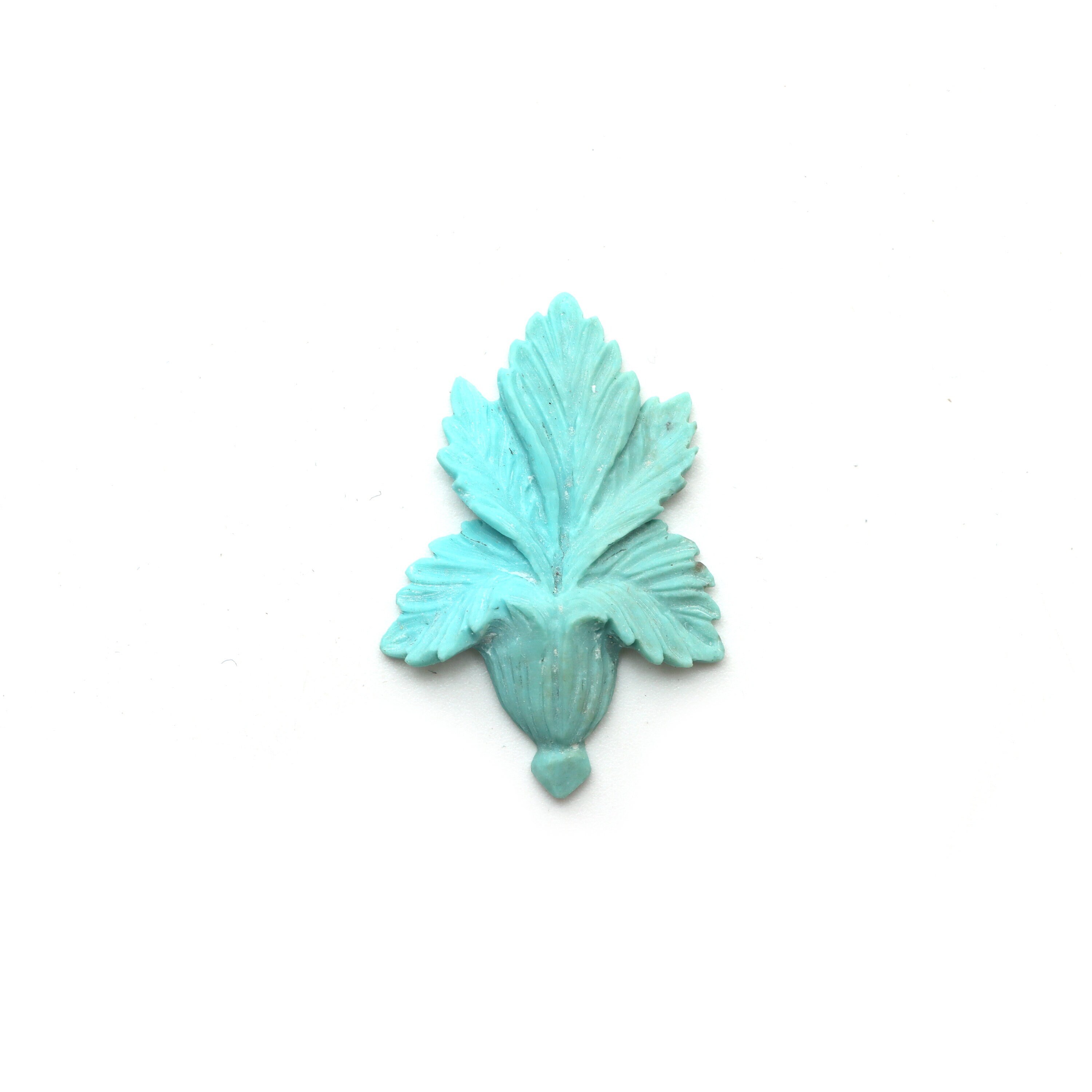 Natural Turquoise Leaf Carving Loose Gemstone, 23.5x34.5 Mm, Turquoise Jewelry Making Gemstone, Handmade Gemstone , 1 Piece