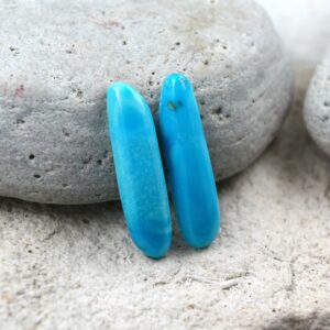 Sleeping Beauty Turquoise Gemstone Pair, Oblong Freeform Shape, Natural Untreated - 9.71ct