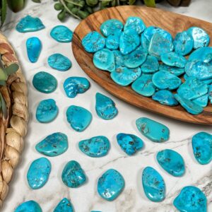 Sleeping Beauty Turquoise Tumble | S, M, L | - No. 325 (polished Blue Crystal Pocket Stone, Throat Chakra, Peace)