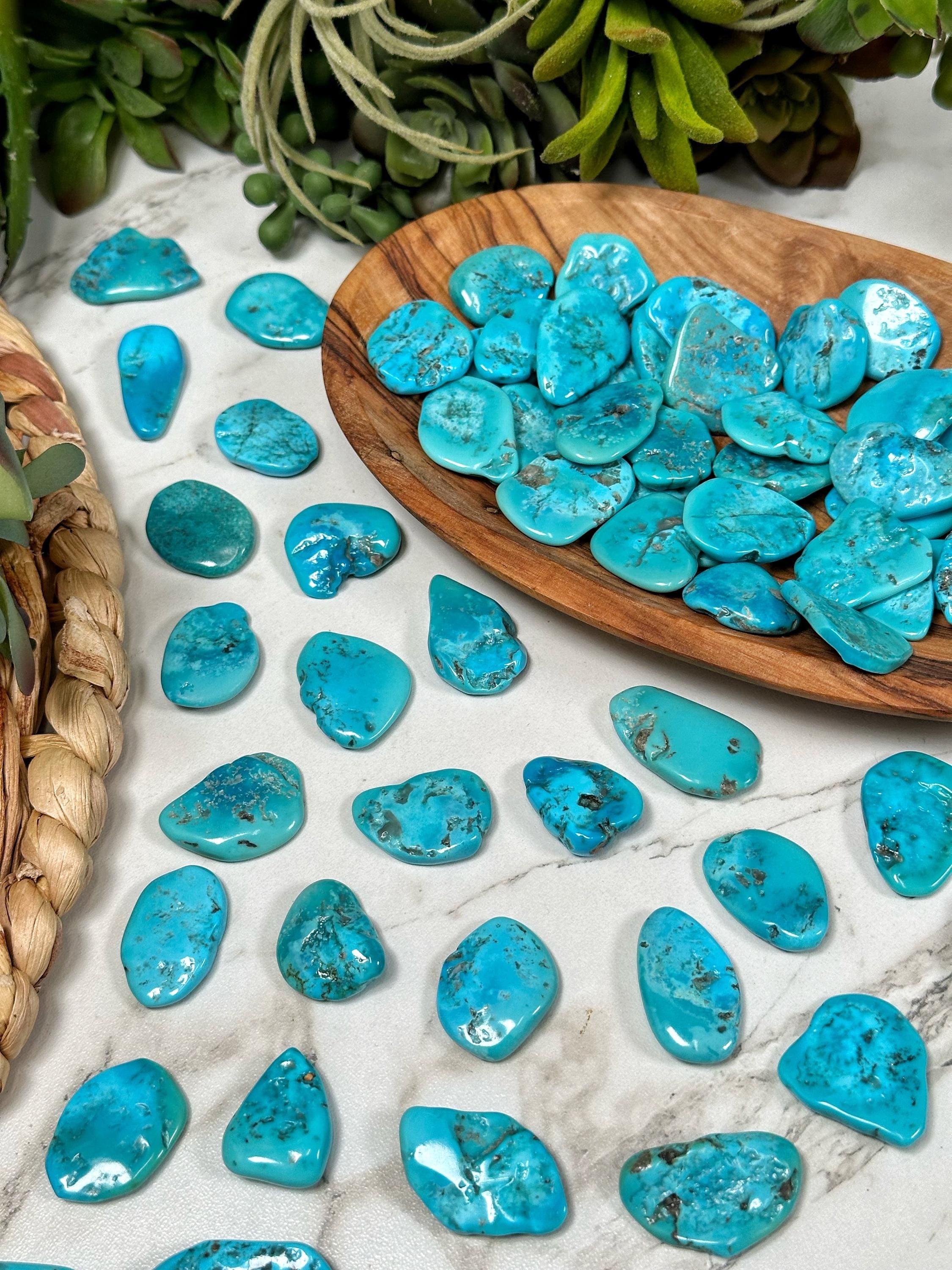 Sleeping Beauty Turquoise Tumble | S, M, L | - No. 325 (polished Blue Crystal Pocket Stone, Throat Chakra, Peace)