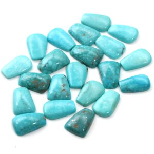 Turquoise Smooth Fancy Loose Gemstone, 13x20 mm to 15x20 mm, Turquoise Handmade Gift for Women, Set of 21 Pieces