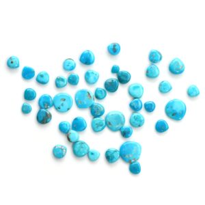 Turquoise Smooth Heart Loose Gemstone, 6.5x7 mm to 14x15 mm, Turquoise Jewelry Making Gemstone, Plain Turquoise Gemstone, Set of 43 Pieces