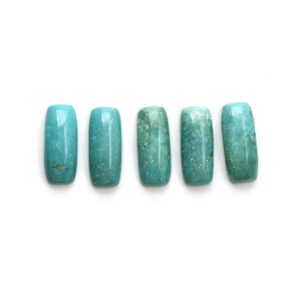 Turquoise Smooth Rectangle Cushion Loose Gemstone, 10x26 mm, Turquoise Handmade Gift for Women, Set of 5 Pieces