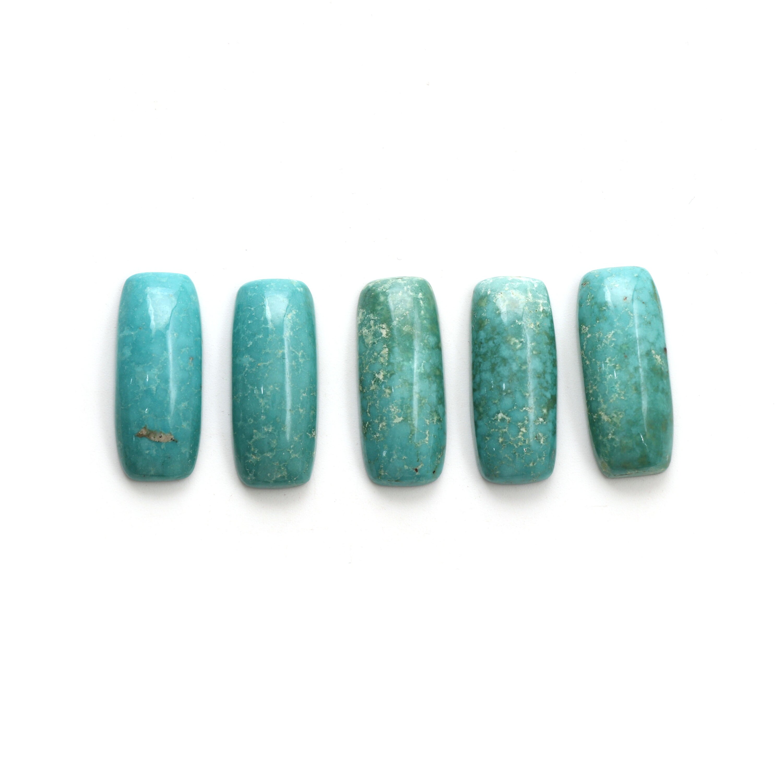 Turquoise Smooth Rectangle Cushion Loose Gemstone, 10x26 Mm, Turquoise Handmade Gift For Women, Set Of 5 Pieces