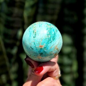 Turquoise Sphere W / Stand - From Peru - For Protection, Healing, And Wisdom - Turquoise Crystal