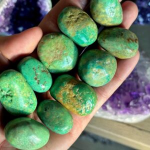 Genuine Green Turquoise, Tumbled, Tumble, Pocket Stone