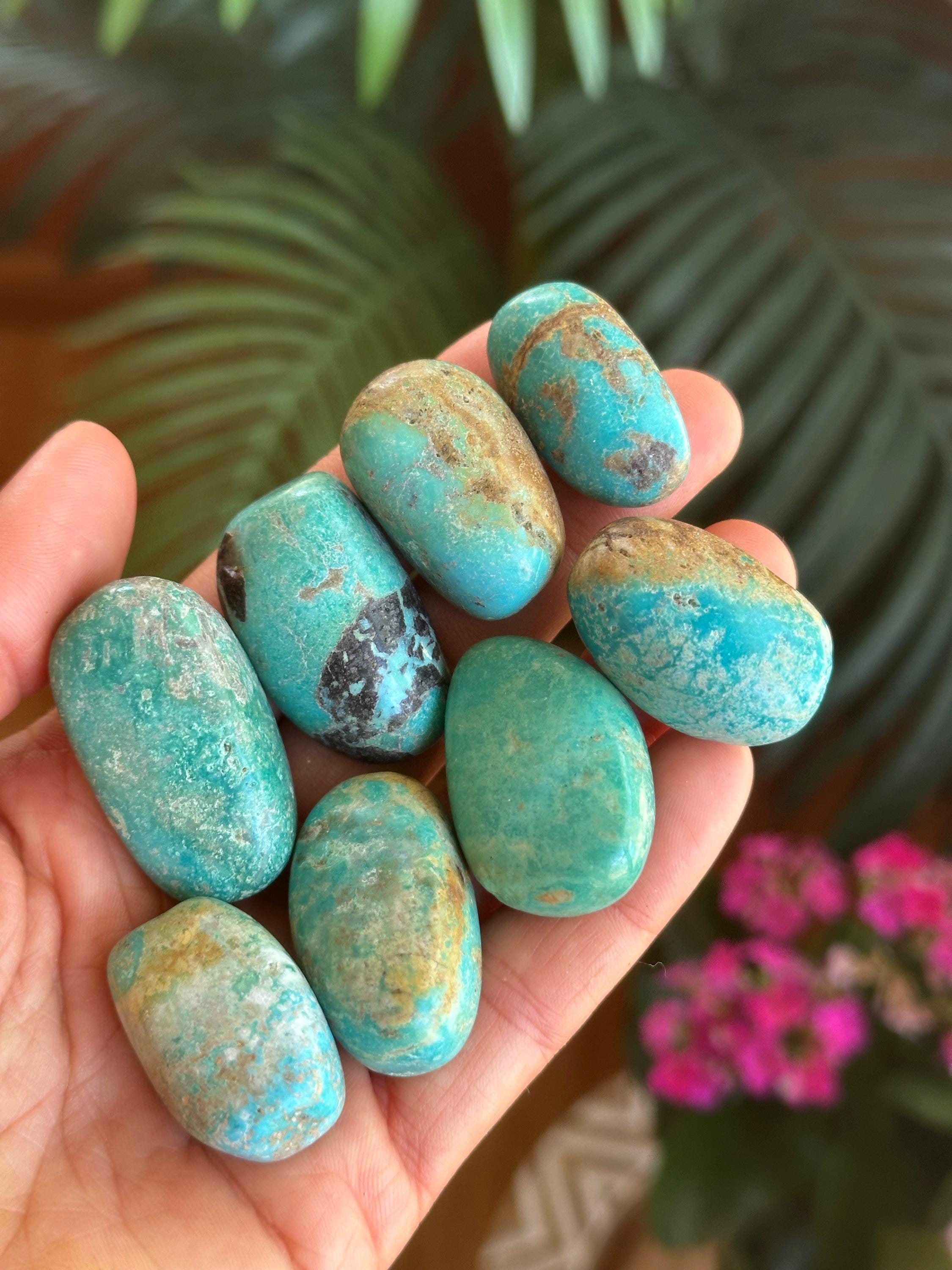 Genuine Turquoise, Tumbled, Tumble, Pocket Stone Genuine Turquoise, Tumbled, Tumble, Pocket Stone