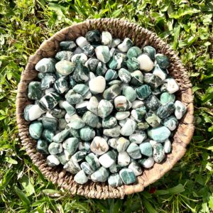 Natural Green Sardonyx Tumbled Stones 20/30mm - Also known as Indian Turquoise