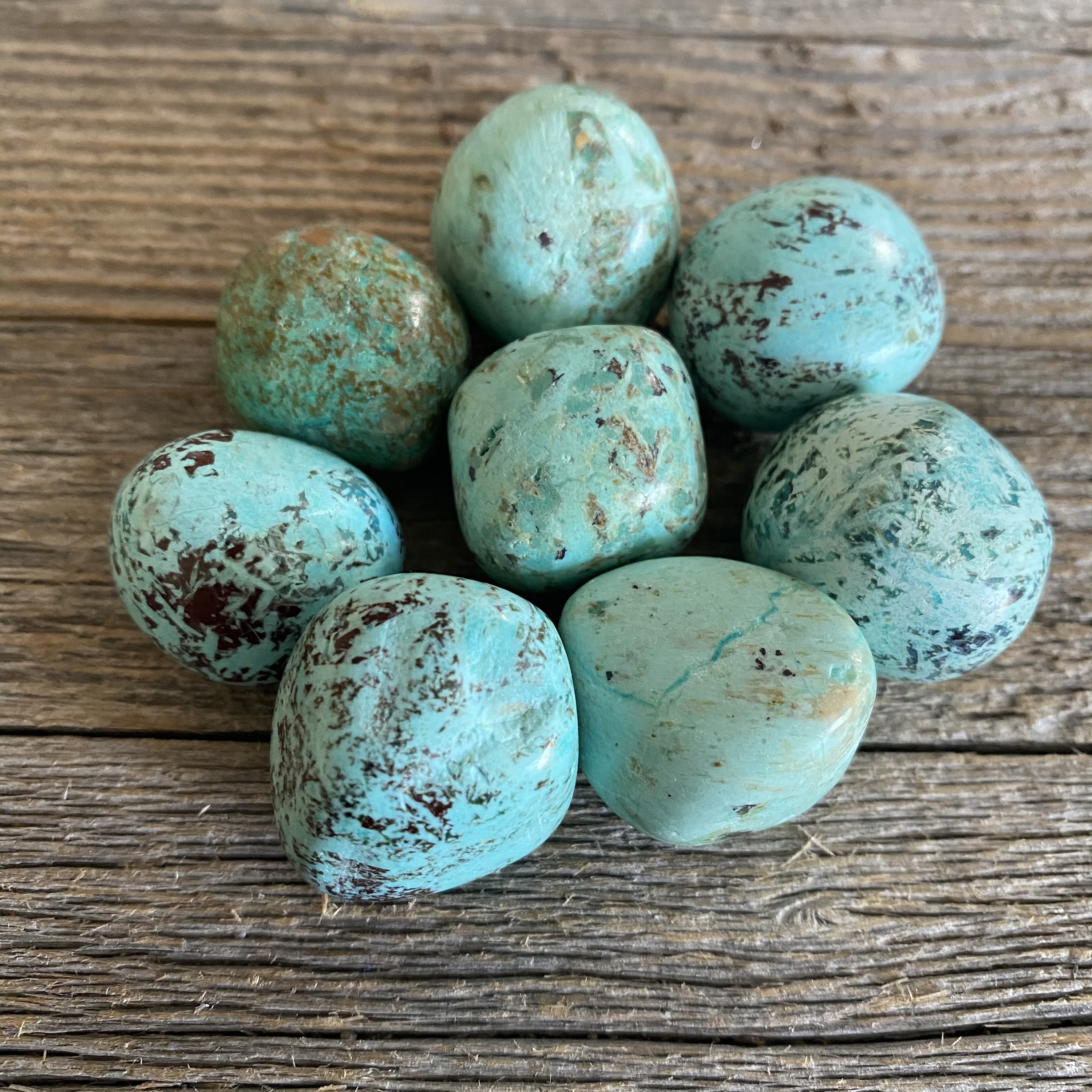 Tumbled Peruvian Turquoise Stone: Natural Light Blue Crystal (1 Inch)