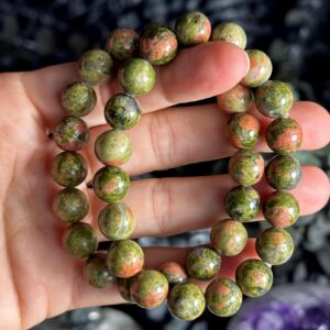 10mm Unakite Crystal Bracelet: Gemstone Jewelry