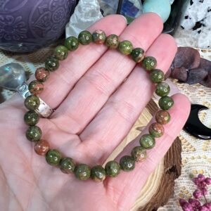 Unakite Crystal Beaded Bracelet