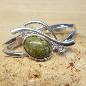 Unakite Cuff Bracelet. Green Scorpio Jewelry. Reiki Jewelry Uk. Silver Plated Adjustable Bracelet