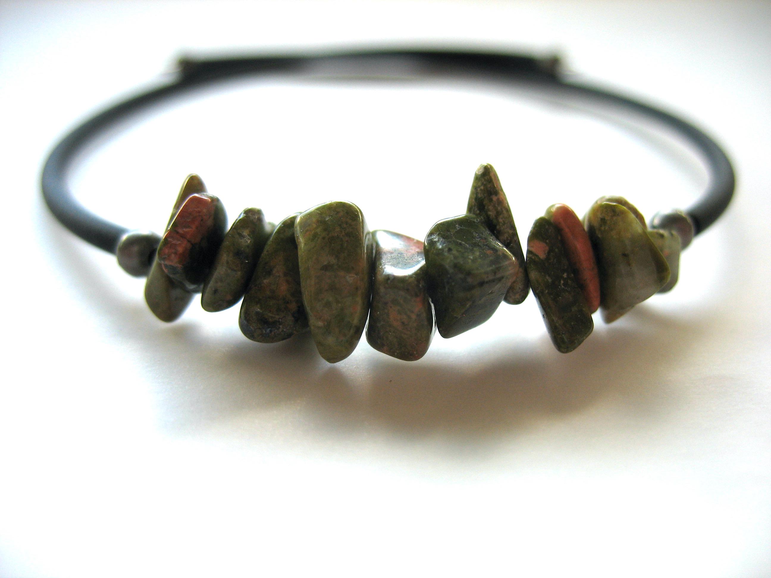 Unakite Gemstone Beaded Cuff Bracelet Jewelry Handmade In Usa Unakite Gemstone Beaded Cuff Bracelet Jewelry Handmade In Usa