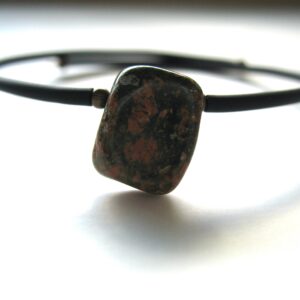 Unakite Gemstone Beaded Cuff Bracelet Jewelry Handmade In Usa