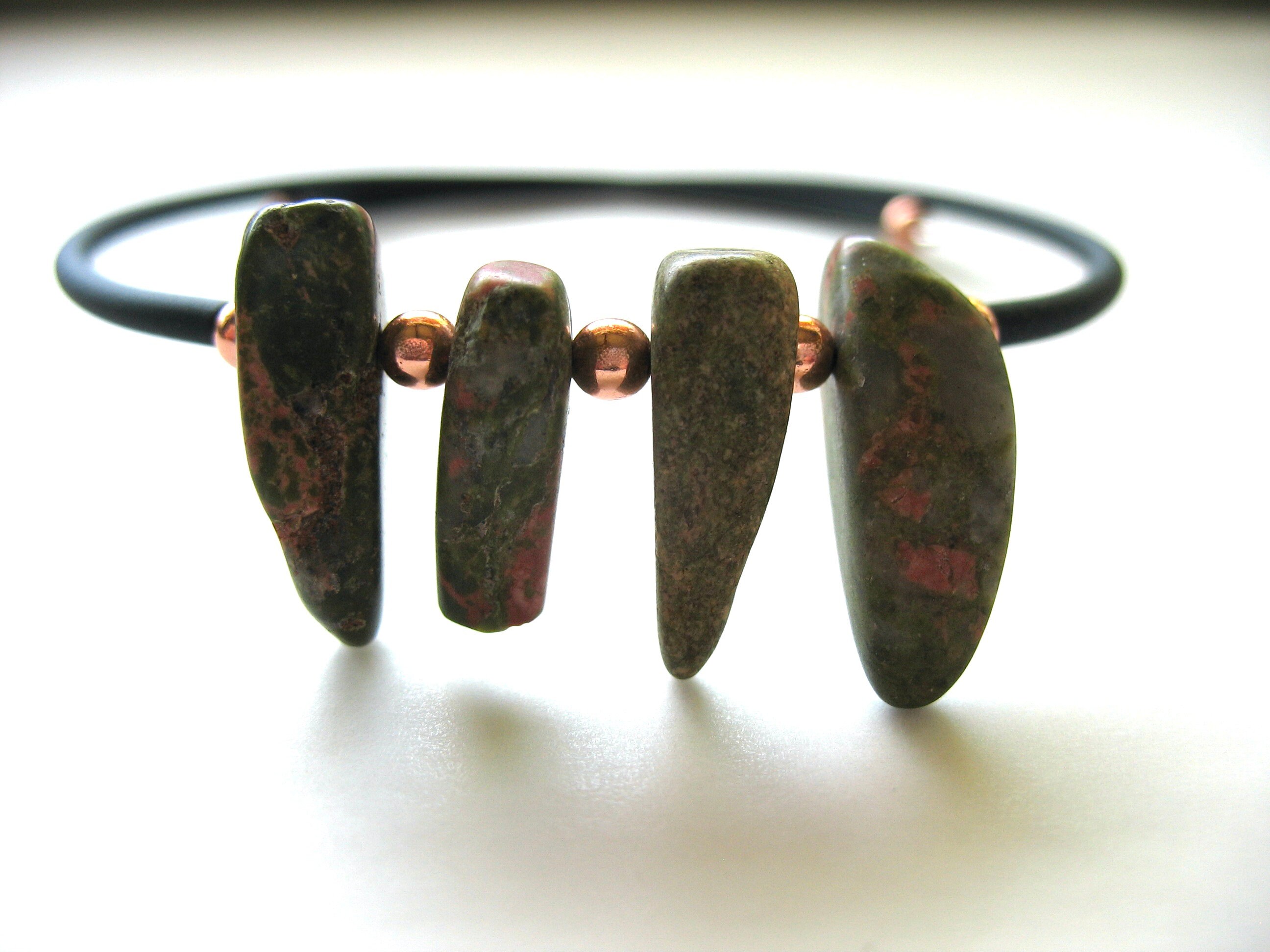 Unakite Gemstone Beaded Cuff Bracelet Jewelry Handmade In Usa Unakite Gemstone Beaded Cuff Bracelet Jewelry Handmade In Usa