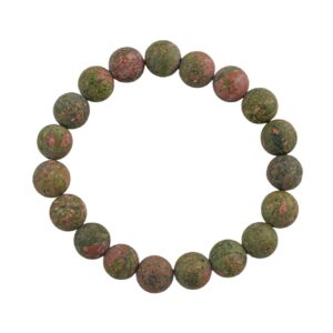 Unakite Matte Round Size 6mm and 8mm- Handmade In USA- approx. 7" Bracelet Crystal Bracelet