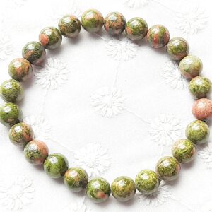 Natural Unakite Bracelet Gemstone For Aura Cleaning,stability,positive Energy,encouraging,strength,reiki,fitness,stress Relief,gift Women.