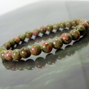 Unakite Bracelet 6mm, Natural Gemstone Bracelet,  Women Men Bracelet, Beaded Bracelet +Gift Bag