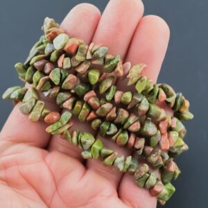 Natural Unakite Jasper Stretchy String Bracelet Natural Gemstone Crystal Bracelets Handmade Jewelry Bracelet Crystal Bracelet