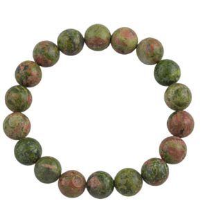 Unakite Bracelet Round Size 6mm and 8mm - Handmade In USA - Natural Gemstone Crystal Bracelets - Handmade Jewelry - approx. 7"