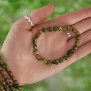 Unakite Tumbled Stone Bracelet