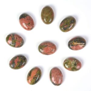 18mm Unakite gemstone oval cab cabochon