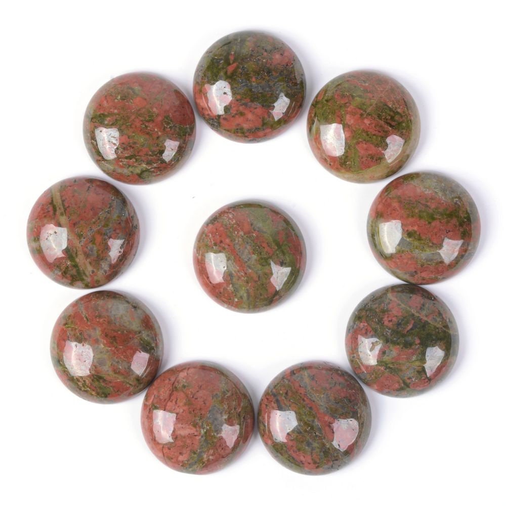 20mm Unakite Gemstone Round Cab Cabochon 20mm Unakite Gemstone Round Cab Cabochon