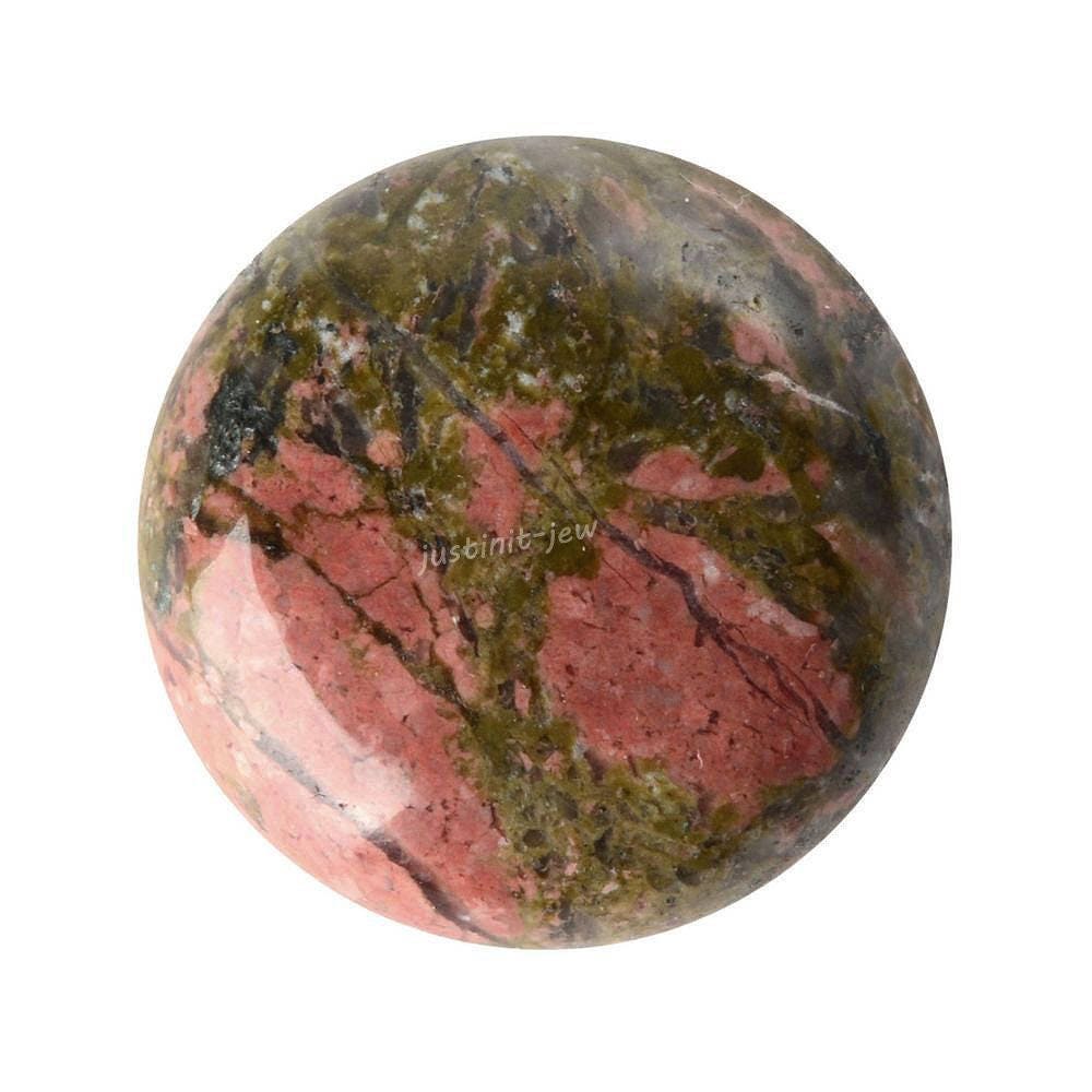 25mm Unakite Round Flatback Cab Cabochon