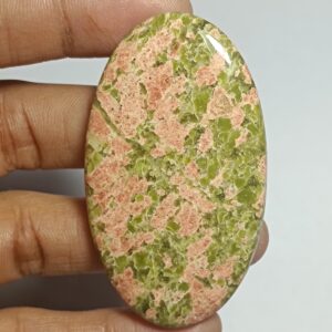 Unakite Cabochon, Loose Gemstone, Jewelry Making (59x34 Mm, 115cts)