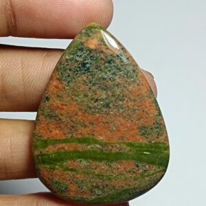 Unakite Cabochon, Semi Precious Loose Stone, 43x32 Mm, 75cts