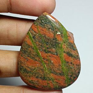 Unakite Cabochon, Semi Precious Loose Stone, 43x34 Mm, 79cts