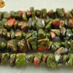 Unakite Chips Beads, nugget Beads, irregular Beads, 5-10mm, 30" Full Strand