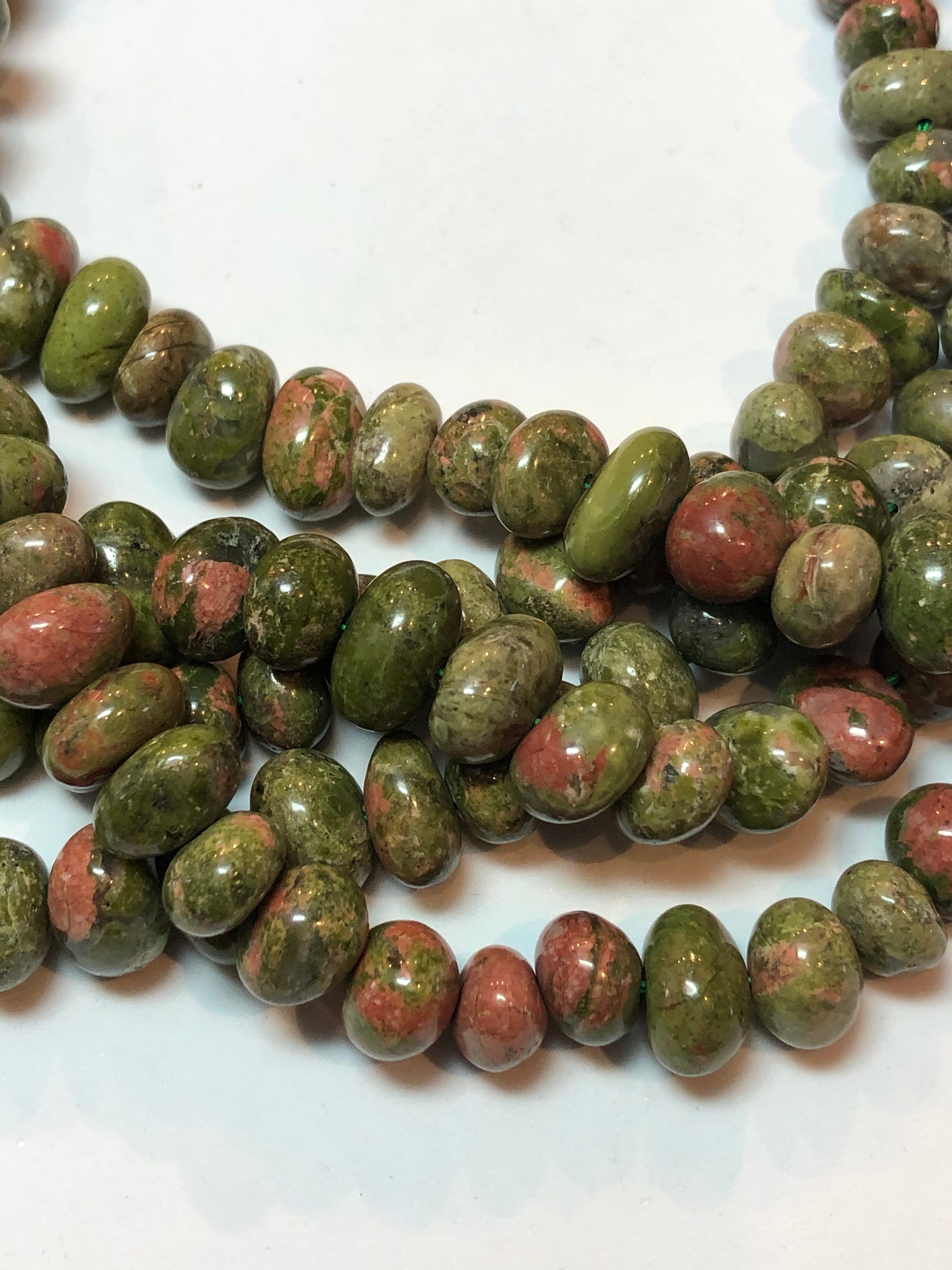 Free Form Unakite Nugget Gemstone Beads. Full 15" Strand Of Aa/aaa Grade 8-12mm Beads, About 60 Per Strand. Epidote.