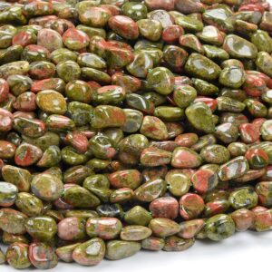 Natural Unakite Gemstone Pebble Nugget 5-6MM 6-7MM Loose Beads (D413) Natural Unakite Gemstone Pebble Nugget 5-6MM 6-7MM Loose Beads (D413)