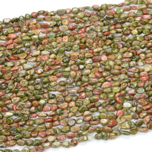 Natural Unakite Gemstone Pebble Nugget 5-6MM 6-7MM Loose Beads (D413) Natural Unakite Gemstone Pebble Nugget 5-6MM 6-7MM Loose Beads (D413)