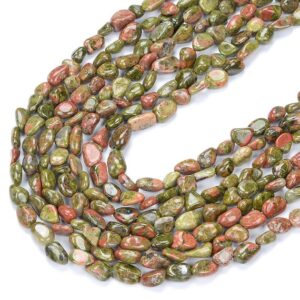 Natural Unakite Gemstone Pebble Nugget 5-6MM 6-7MM Loose Beads BULK LOT 1,2,6,12 and 50 (D413) Natural Unakite Gemstone Pebble Nugget 5-6MM 6-7MM Loose Beads BULK LOT 1,2,6,12 and 50 (D413)