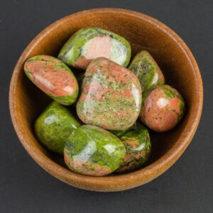 Natural Unakite Tumbled Nuggets- 100 grams-3.5 ounces - .5 inch-1.5 inch Size- Roughly 10 pcs per bag
