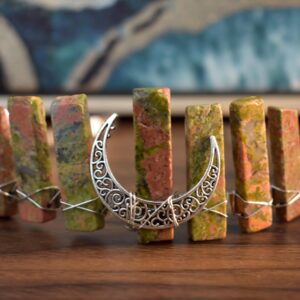 Unakite Crystal Crown - Fertility Crystals - Heart Chakra - Boho Wedding - Bride to Be