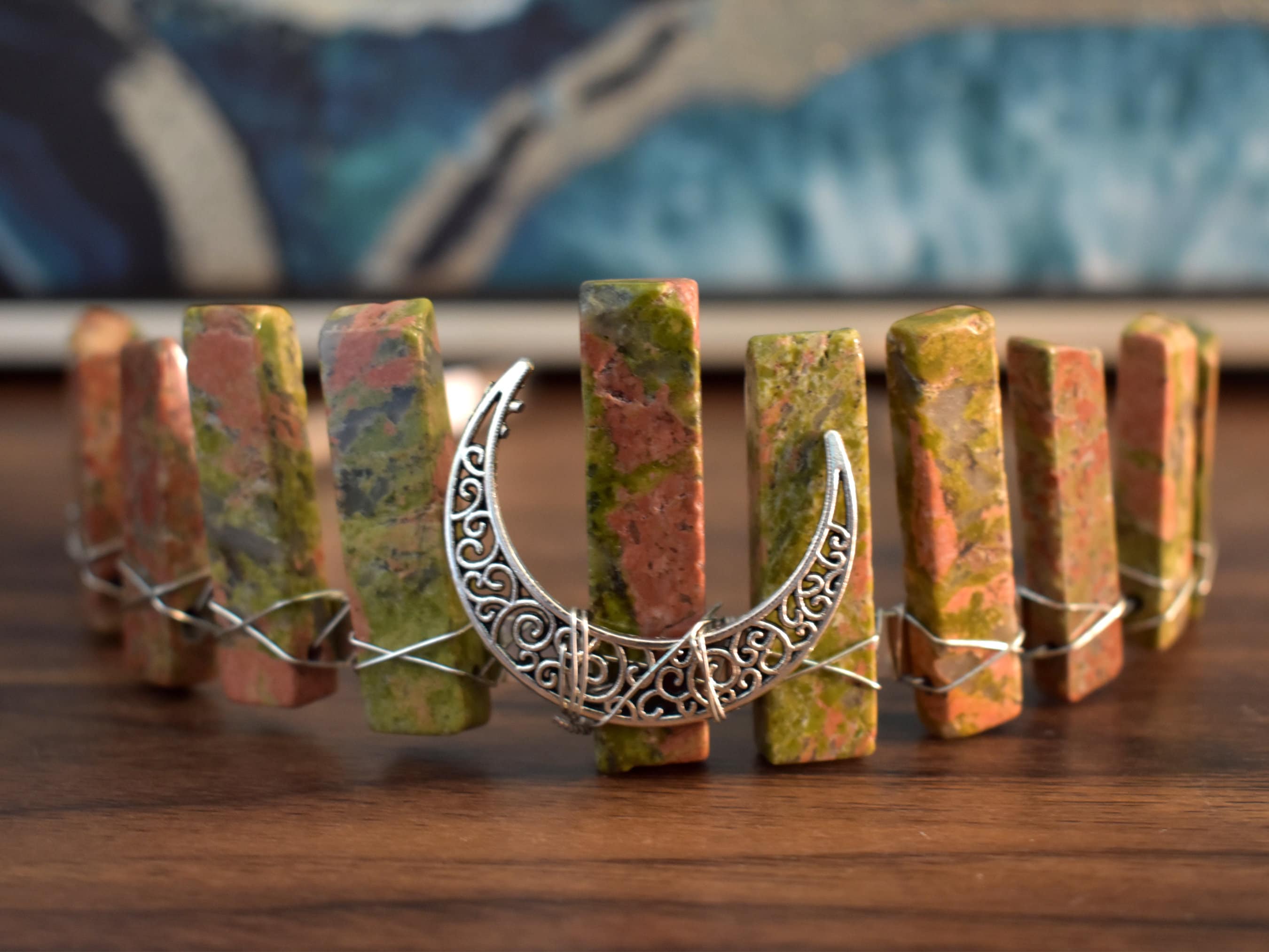 Unakite Crystal Crown - Fertility Crystals - Heart Chakra - Boho Wedding - Bride To Be