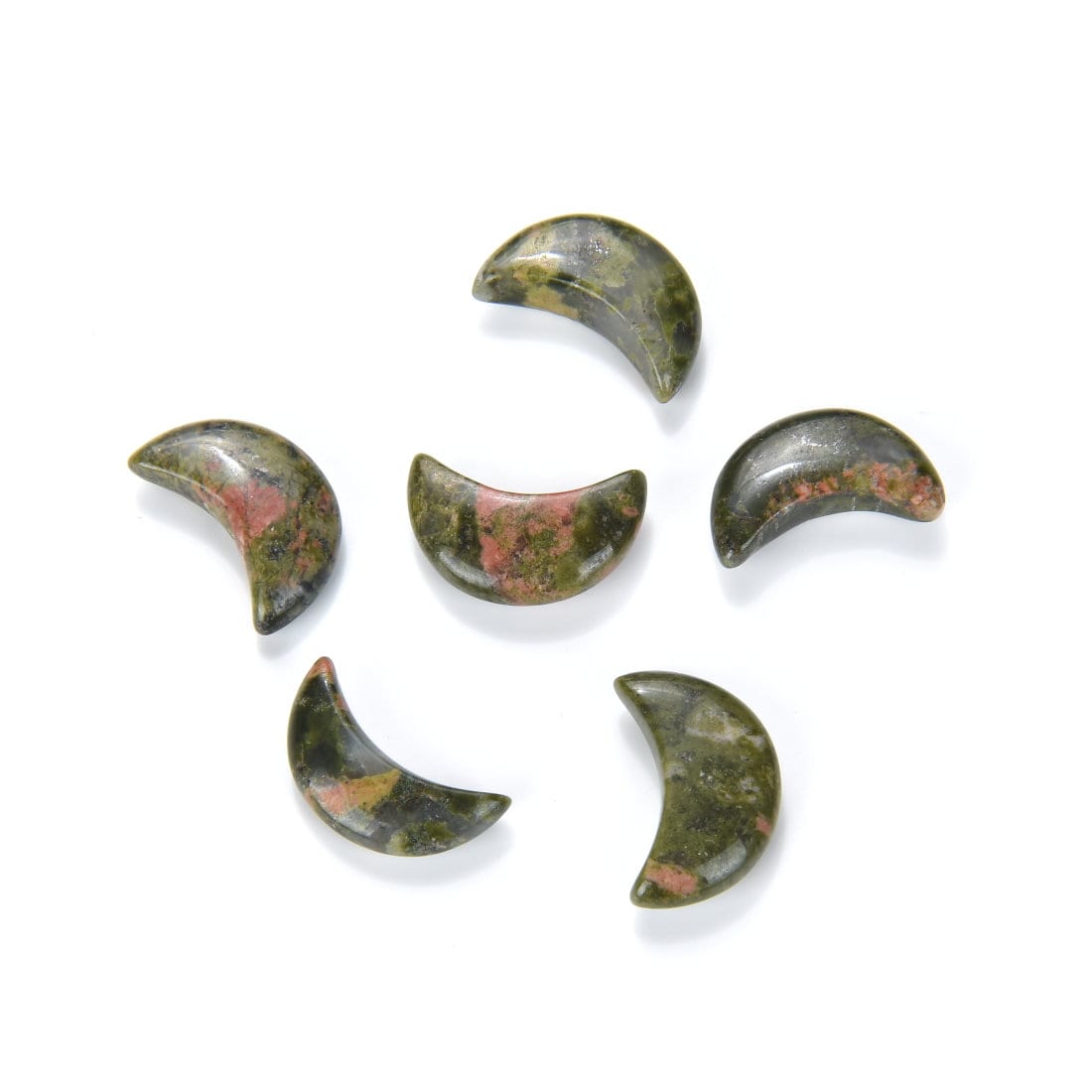 4pcs Natural Unakite 18mm Hand Carved Moon Pendant Healing Gemstone Rock Drop For Diy Men Women Girl Charm Necklace Earring Jewelry Making 4pcs Natural Unakite 18mm Hand Carved Moon Pendant Healing Gemstone Rock Drop For Diy Men Women Girl Charm Necklace Earring Jewelry Making