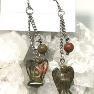 Unakite Angel Earrings