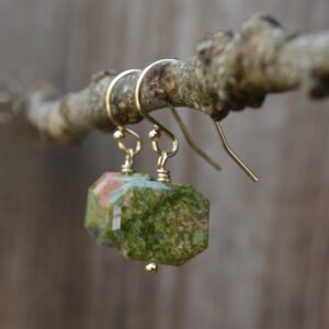 Unakite Dangle Earrings 14k Gold Fill