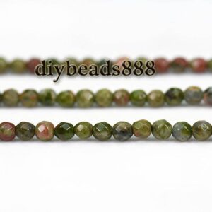 15 Inch Strand Of Unakite Faceted Round Beads 2mm 3mm For Choice