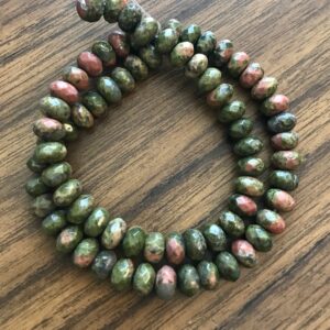 natural unakite 8x5mm faceted rondelle Gemstone Bead -15.5 inch strand natural unakite 8x5mm faceted rondelle Gemstone Bead -15.5 inch strand