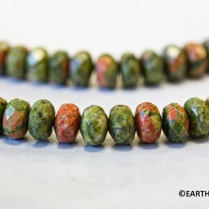 Unakite 4mm/ 6mm/ 8mm/ 10mm Faceted Rondelle Beads 16" Strand Unakite 4mm/ 6mm/ 8mm/ 10mm Faceted Rondelle Beads 16" Strand