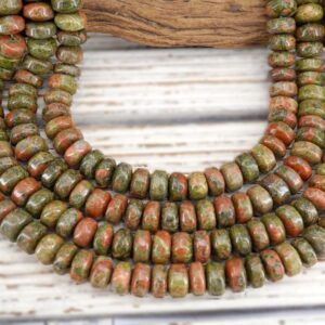 Unakite 14-15mm Melon Beads (etb01803) Gemstone Necklace
