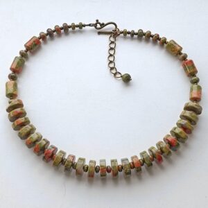 Jasper Unakite chunky necklace